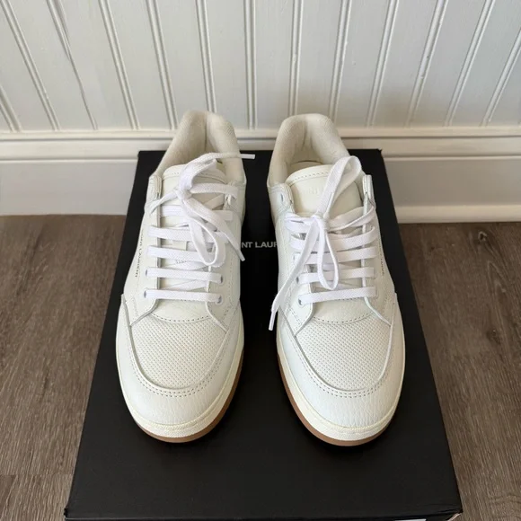 Saint Laurent YSL SL/61 lace-up white leather sneakers EU39.5, US9 - Picture 6 of 13